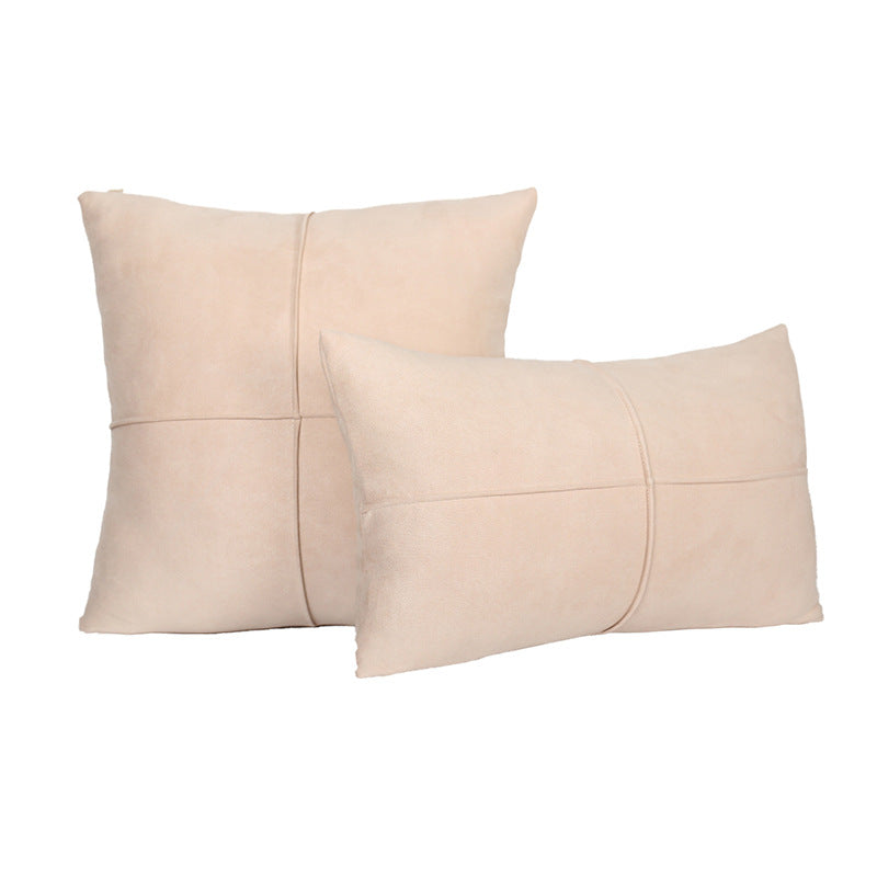 Decorative Suede-Look Cross-Seam Throw Pillow Set with Removable Covers