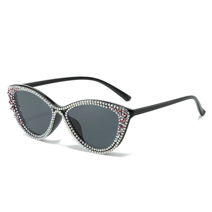 Glamorous Rhinestone-Embellished Cat-Eye Sunglasses Kalsten