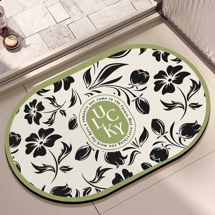 Oval Floral Bath Mat Kalsten