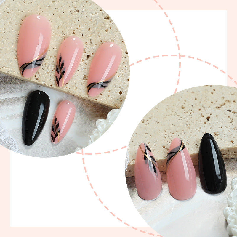 Decorative Press-On Nail Set with Elegant Designs Kalsten
