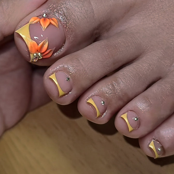 Floral Design Press-On Nail Art Set Kalsten