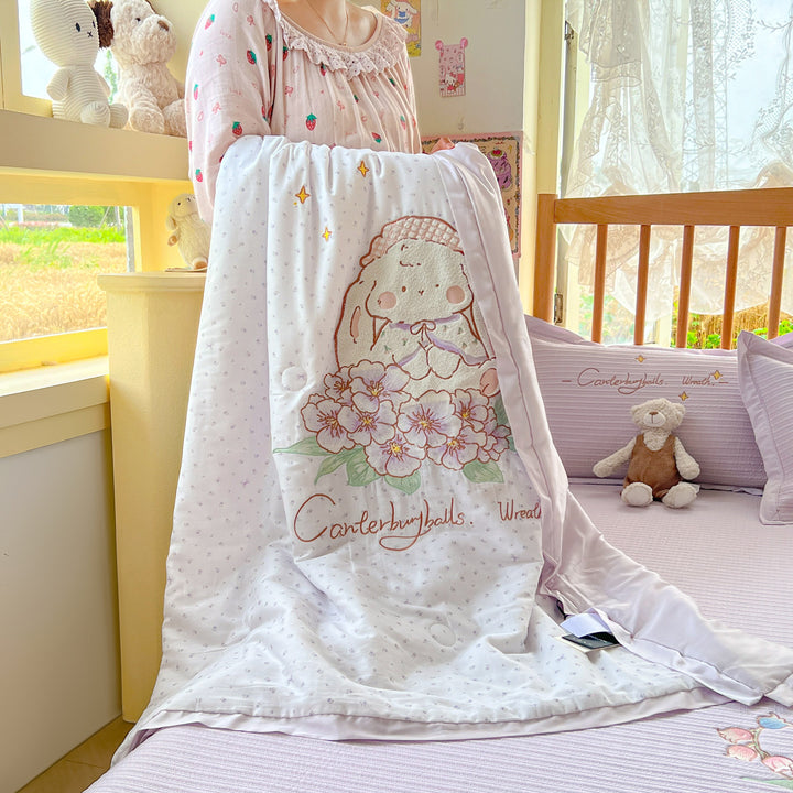 Reversible Children's Quilt with Embroidered Chick Designs