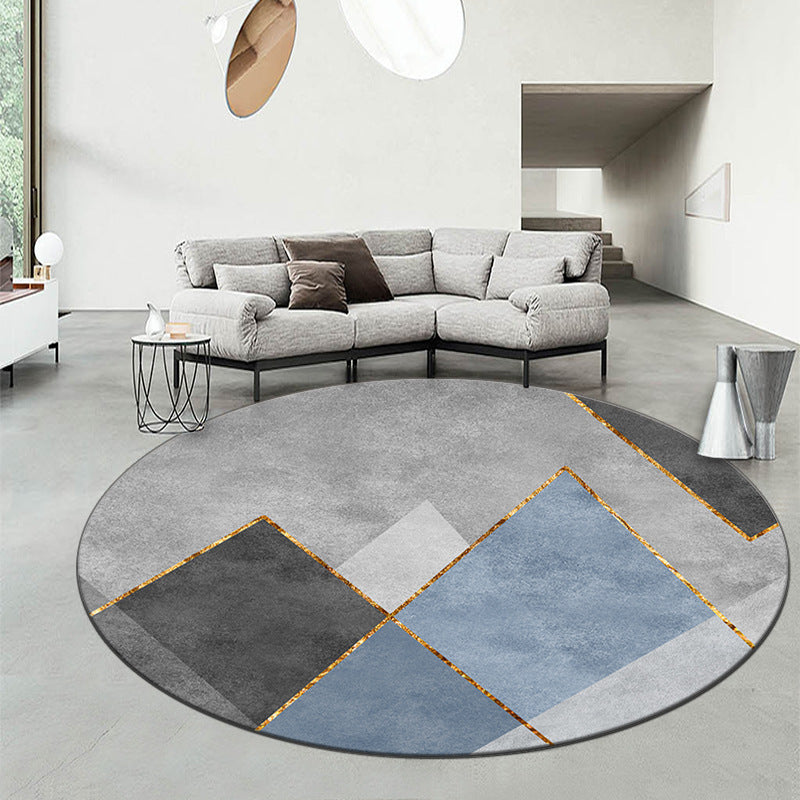 Geometric Patterned Round Area Rug Kalsten