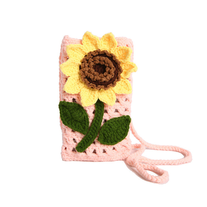 Floral Crocheted Phone Bag
