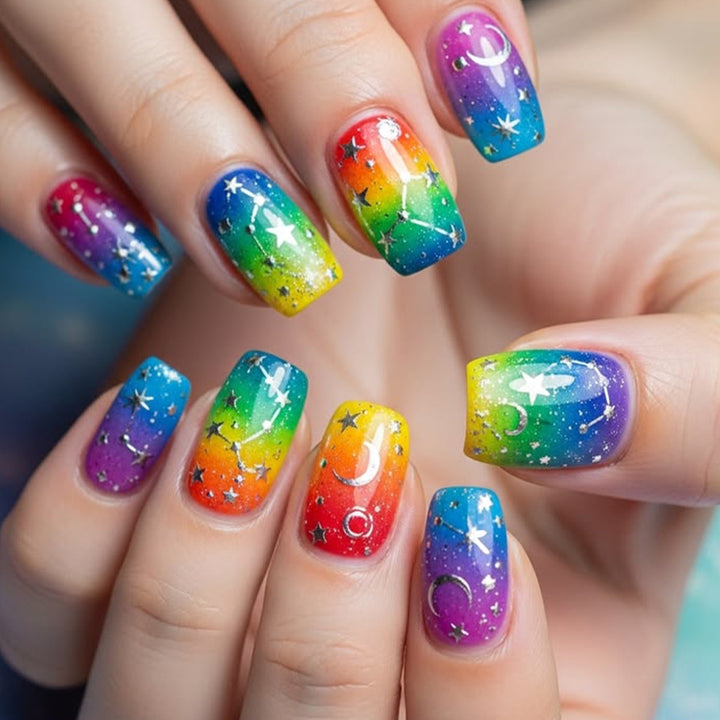 Cosmic Gradient Nail Art Extensions Kalsten