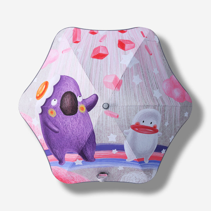 Ladies folding umbrella with animal design and safe handle Kalsten