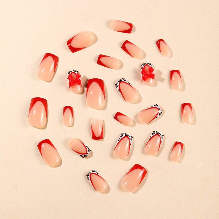 Decorative Acrylic Nail Art Extensions with Bow Accents Kalsten