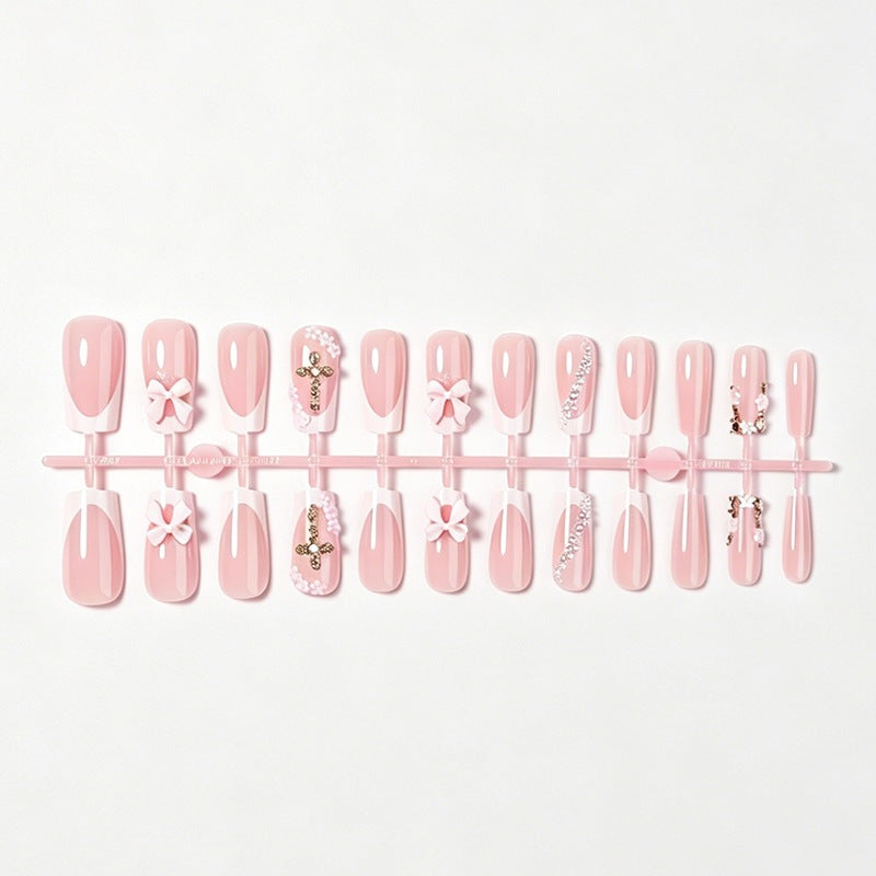 Artificial nail set with glamorous flower and pearl decorations Kalsten