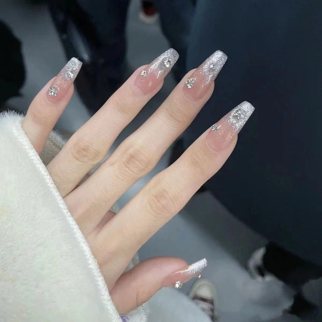 Glamorous Rhinestone Glitter Press-On Nails