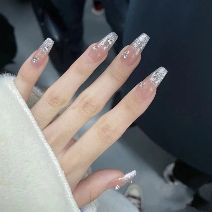 Glamorous Rhinestone Glitter Press-On Nails