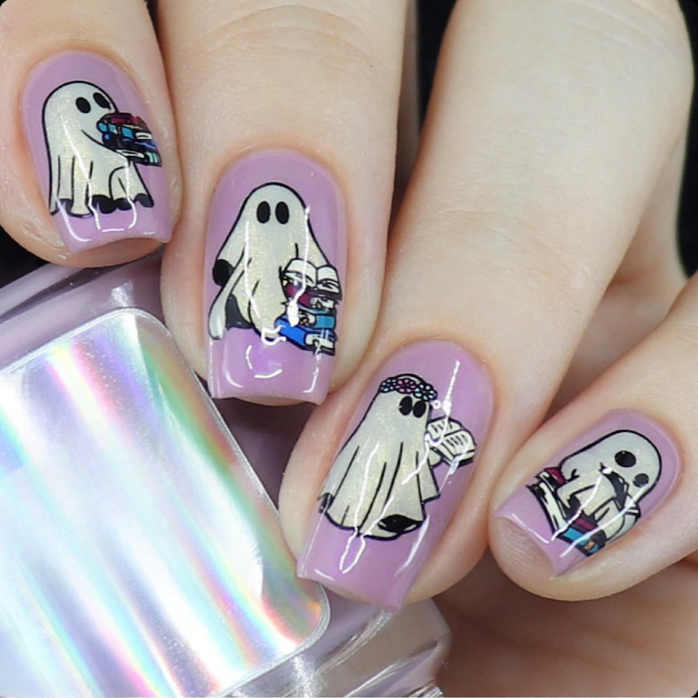 Artificial nails with playful ghost design Kalsten
