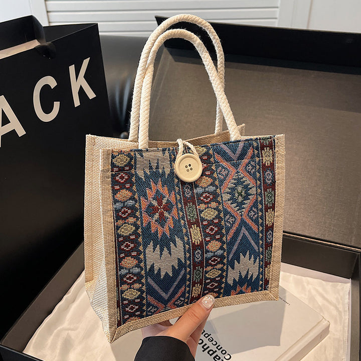 Bohemian Geometric Patterned Tote Bag