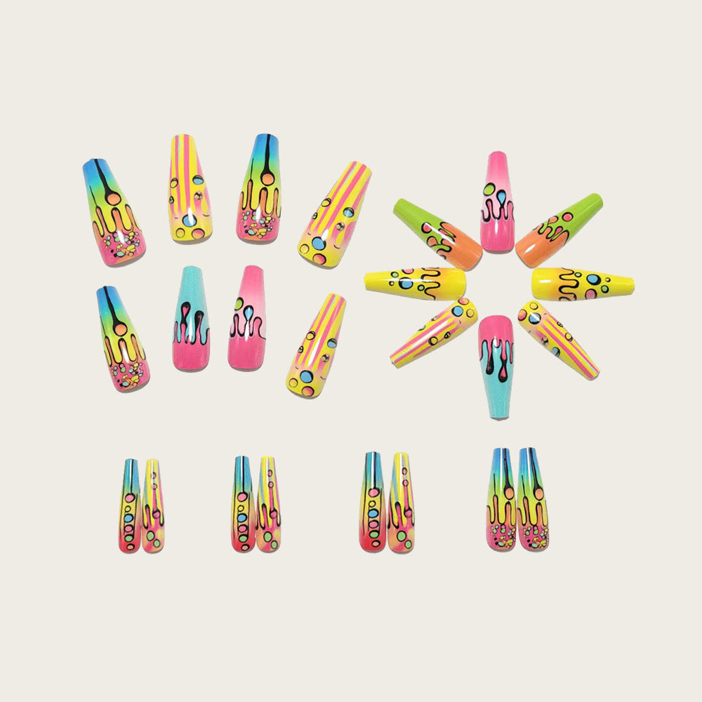 Creative Acrylic Nails in Modern Drop Design Kalsten