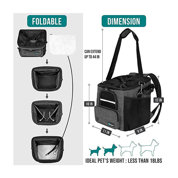 collapsible pet bicycle basket with safety tether breathable mesh and storage pockets Kalsten