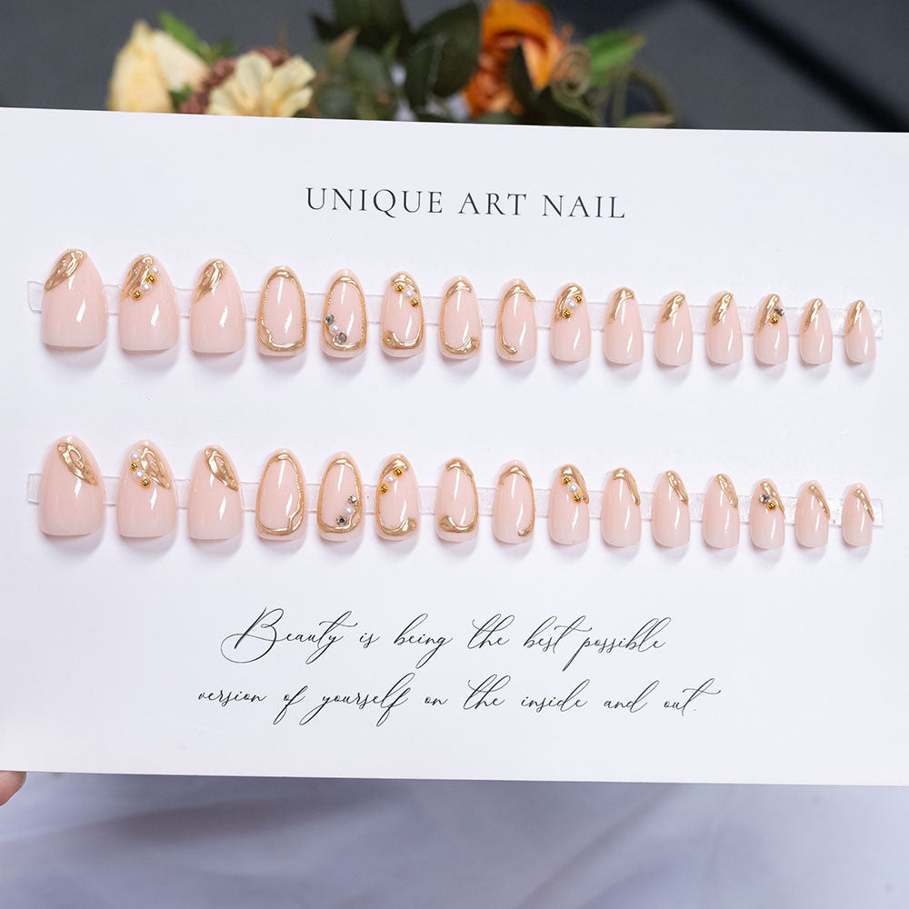 Elegant Pearl-Embellished Nail Art