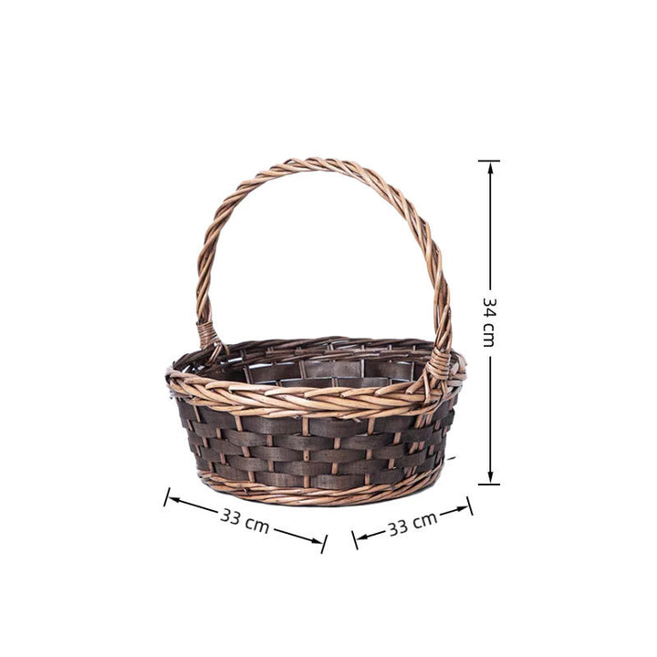 Handcrafted Woven Storage Basket with Carrying Handle Kalsten