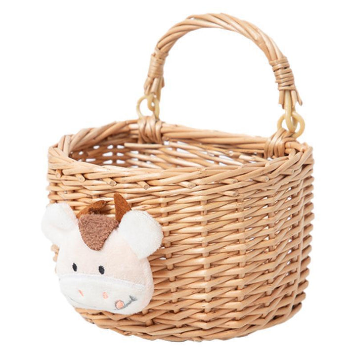 Decorative Woven Storage Basket with Plush Animal Kalsten