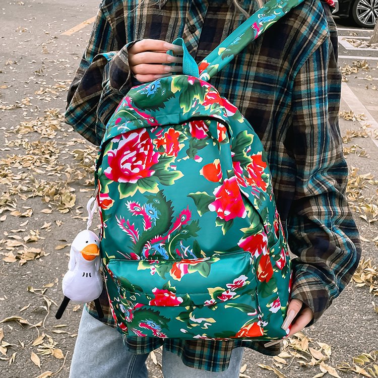 Leisure backpack with colorful floral pattern Kalsten