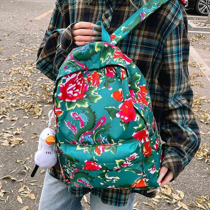 Leisure backpack with colorful floral pattern Kalsten
