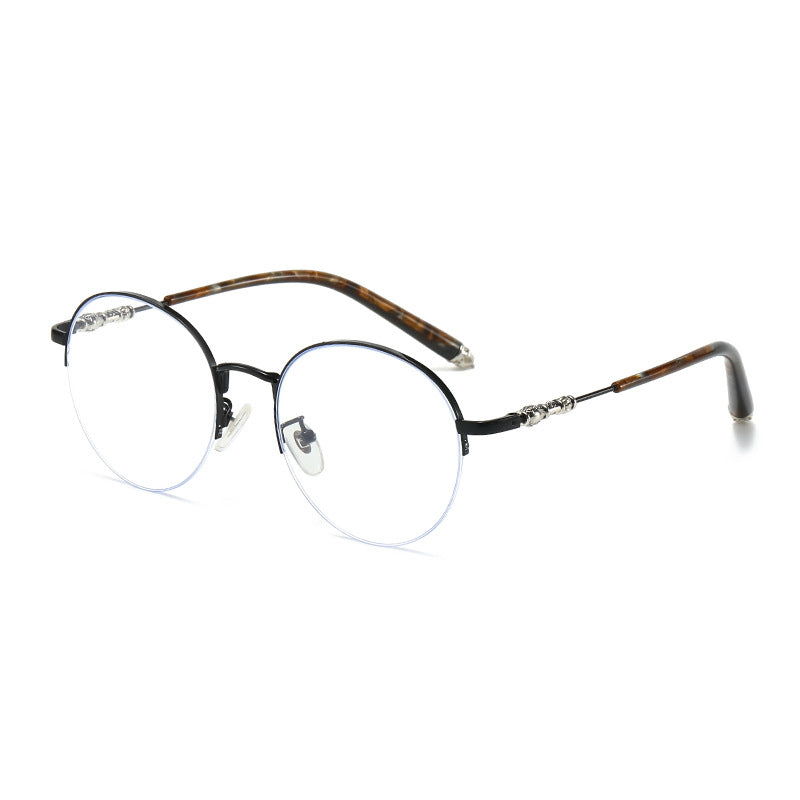 Women's round sunglasses with elegant metal frame and comfortable nose pads Kalsten