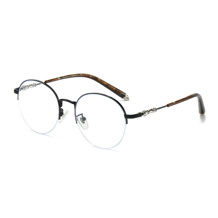 Women's round sunglasses with elegant metal frame and comfortable nose pads Kalsten