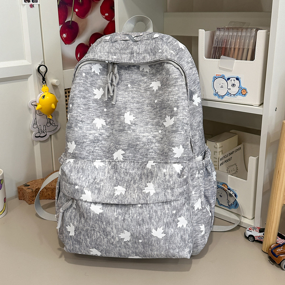 Trendy Leaf-Patterned School Backpack Kalsten