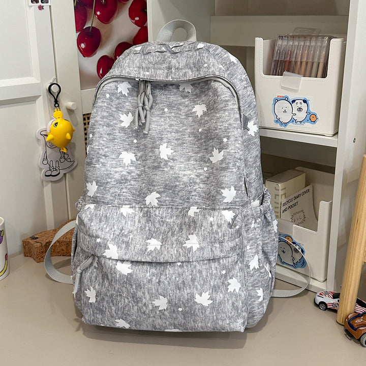 Trendy Leaf-Patterned School Backpack Kalsten