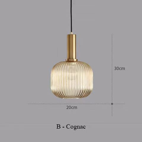 Ribbed Glass Pendant Light