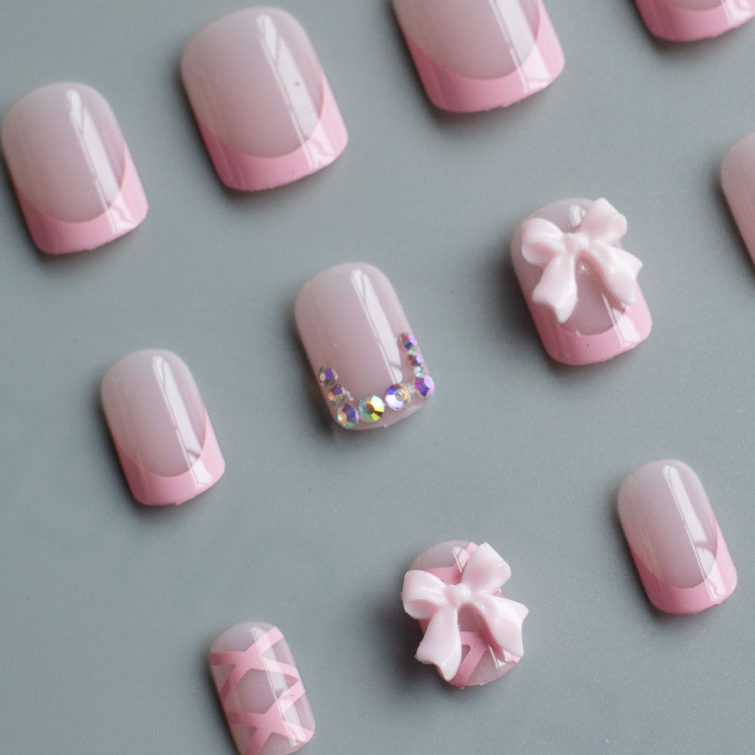 Decorative Nail Art Kit with Bow Accents