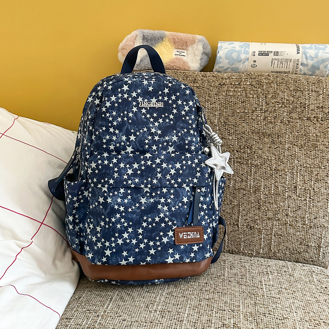 Stylish Star-Printed Casual Backpack Kalsten