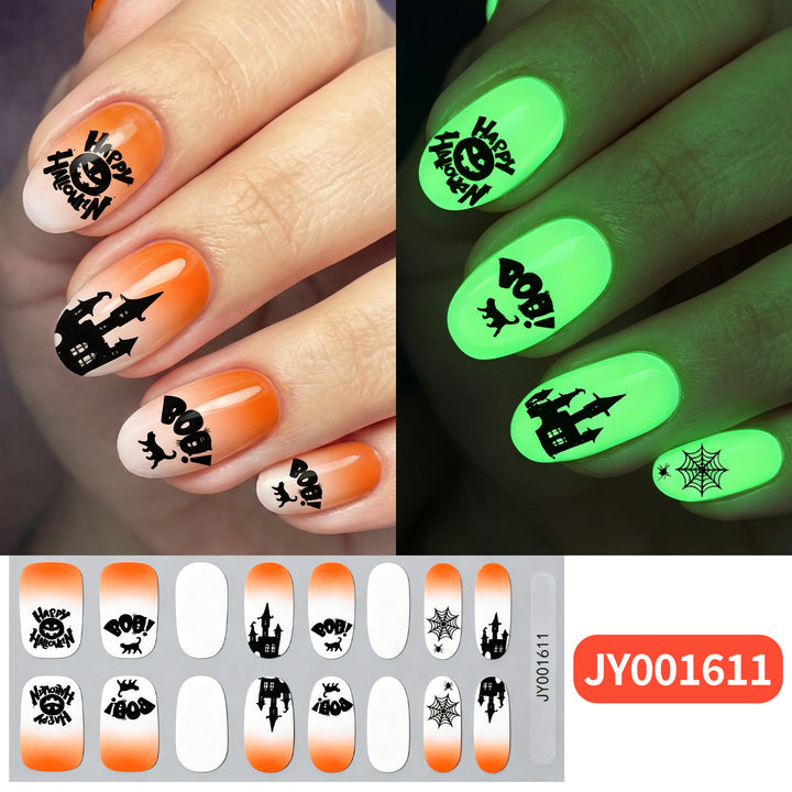Halloween-Themed Glow-in-the-Dark Nail Wraps
