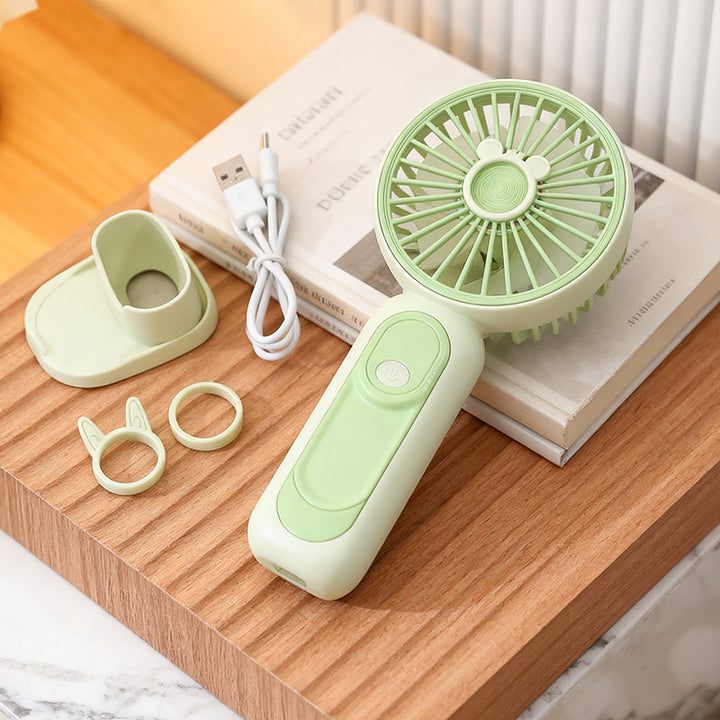 Unisex compact USB handheld fan with removable stand and quiet motor Kalsten