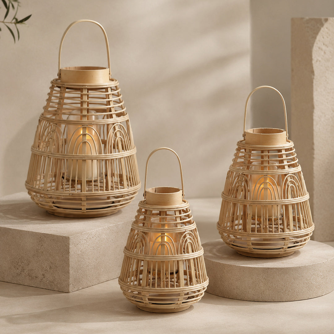 Rustic Rattan Lantern Kalsten