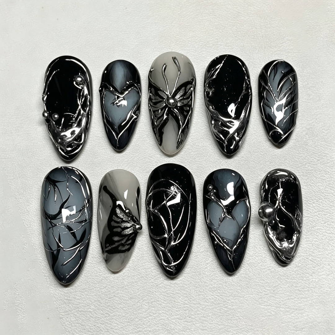 Manual Artistic Press-On Nail Set