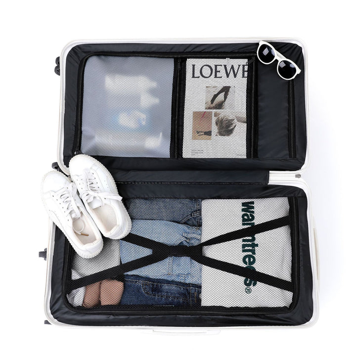 Unisex Multi-Functional Hard Shell Luggage with Beverage Holder Kalsten
