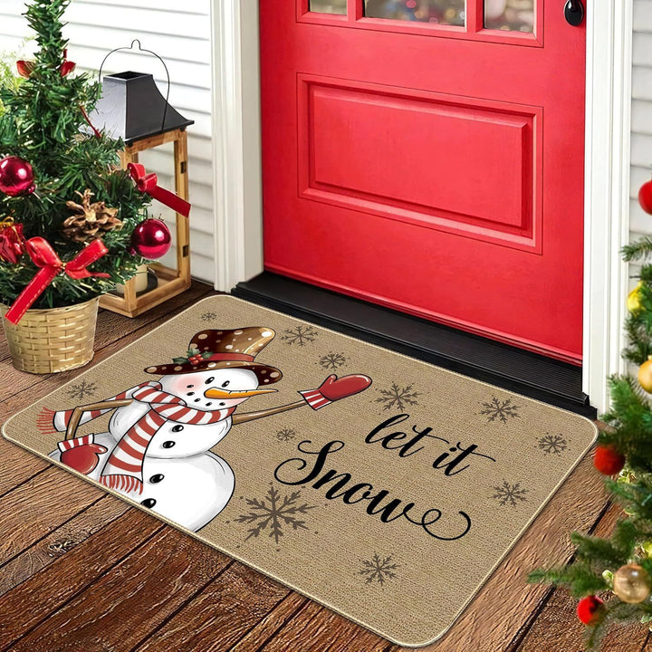 Festive Holiday-Themed Welcome Mat for Home