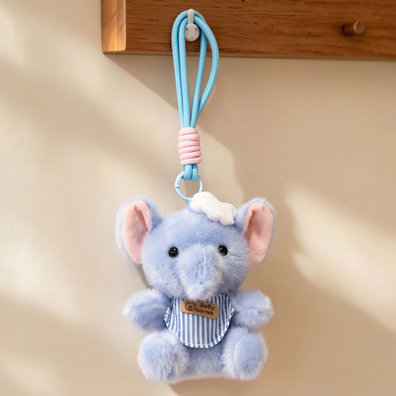 Plush Calico Cat Strawberry Mini Bag Charm Keychain with Soft Rope Loop & Metal Clip Kalsten