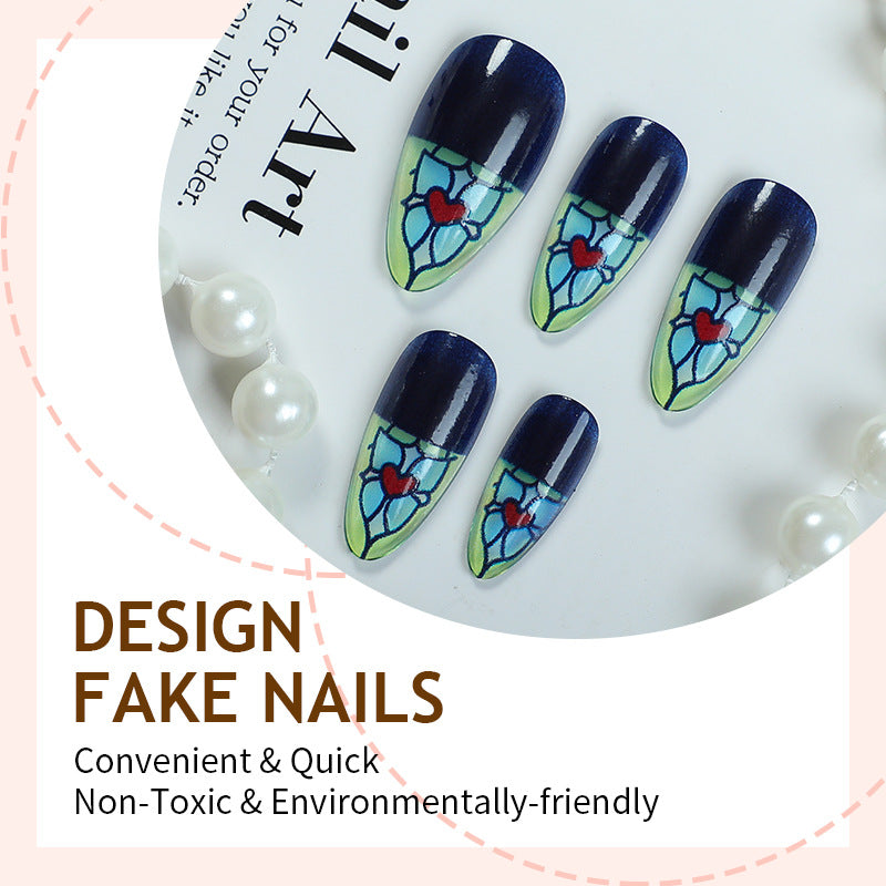 Creative Nail Art Set with Floral Stained Glass Design Kalsten