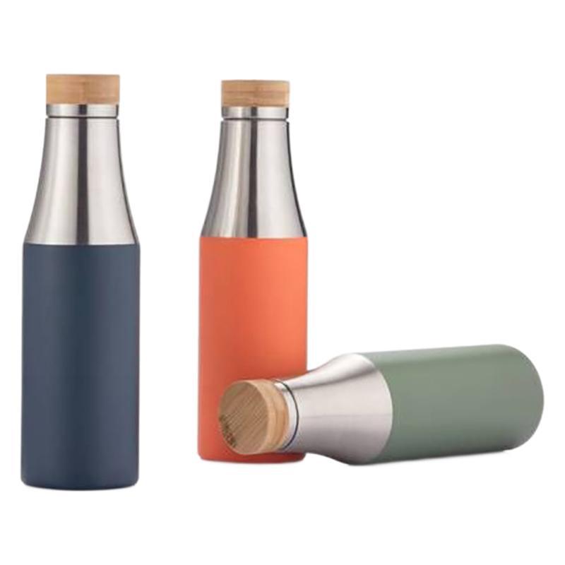 Women double-walled stainless steel drinking bottle with bamboo lid Kalsten