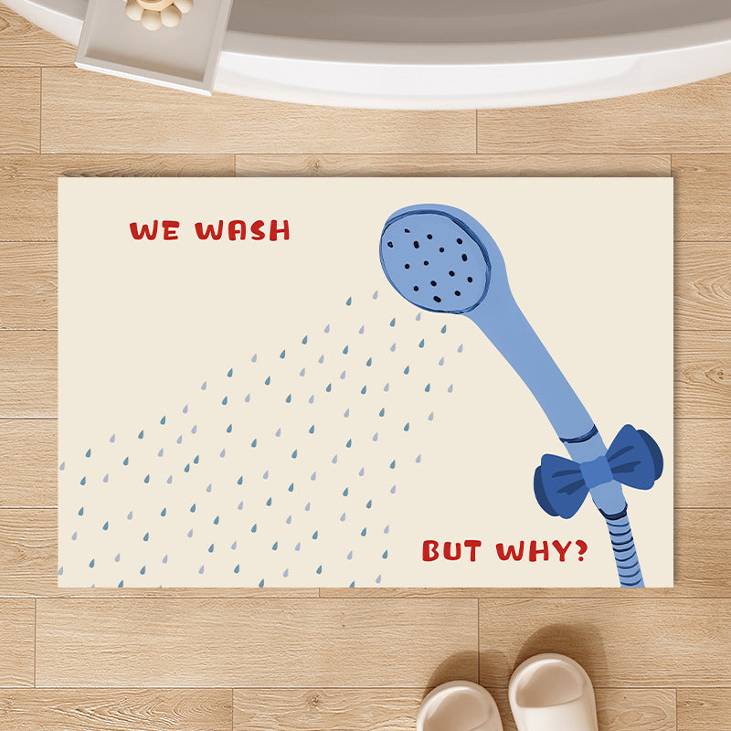 Playful Bath Mat with Showerhead Design