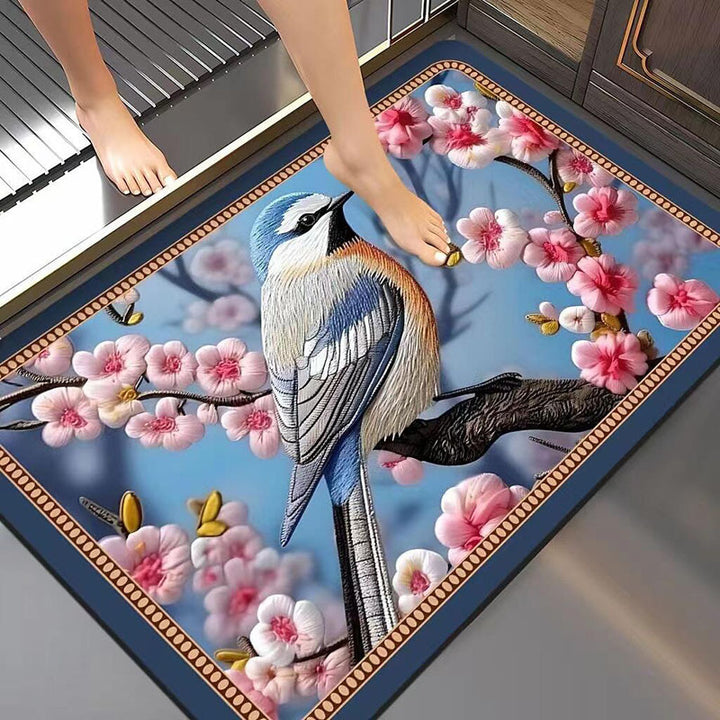 Artistic Floral Bath Mat Kalsten