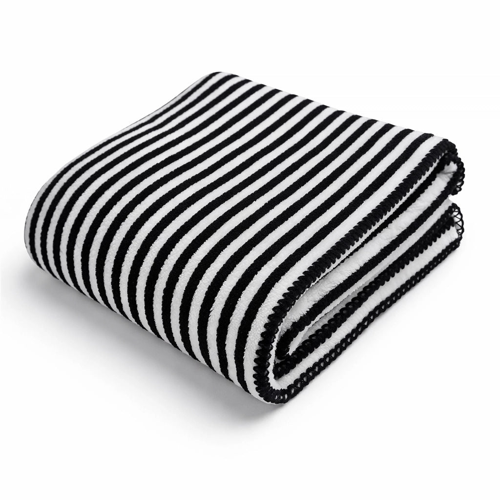 Ladies warms comfortable fleece blanket with elegant stripe structure Kalsten