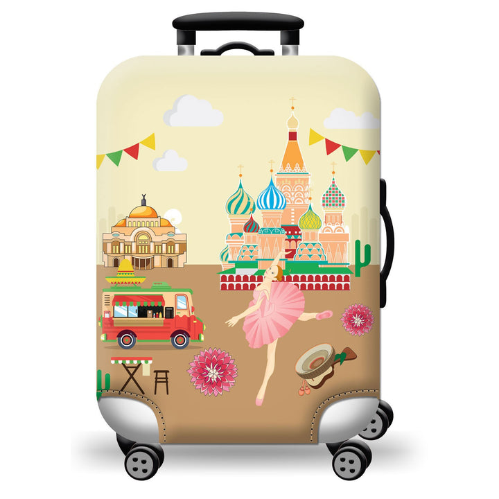 Unisex hard-shell luggage with trendy dog motif Kalsten