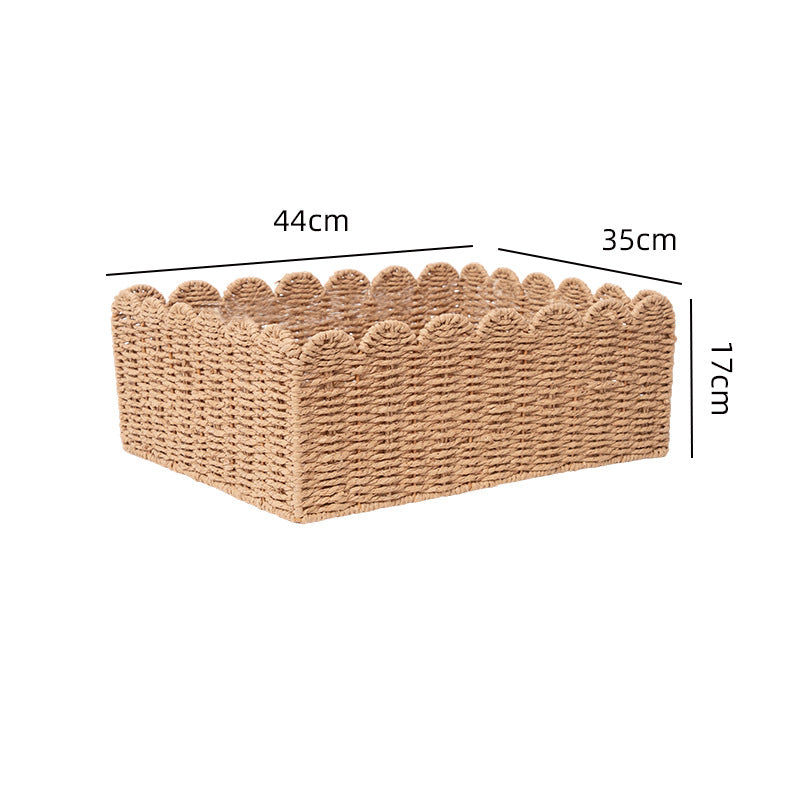 Decorative Woven Storage Basket with Scalloped Edge Kalsten 1790220477