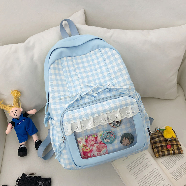 Stylish Plaid Patterned Backpack Kalsten