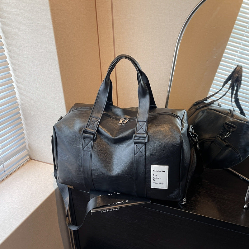 Stylish Leather Weekend Duffle Bag