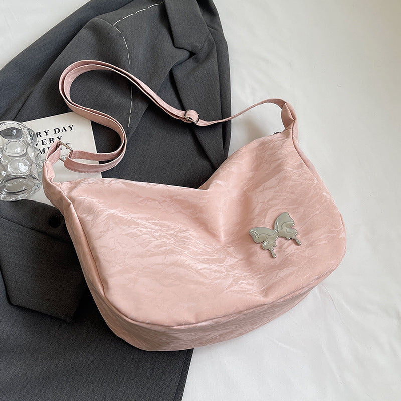 Casual Butterfly-Embellished Shoulder Bag
