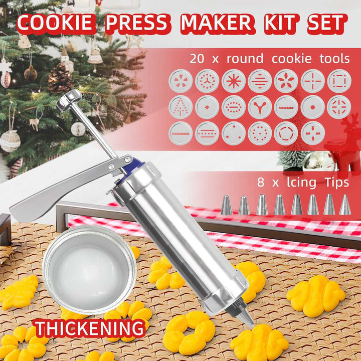 Stainless Steel Cookie Press and Dough Extruder Kit