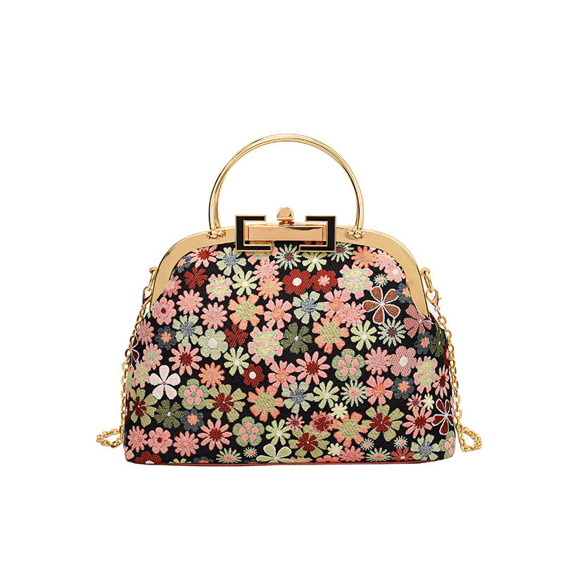 Floral Embroidered Evening Handbag