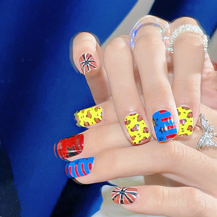 Creative Cartoon-Themed Press-On Nail Art Set